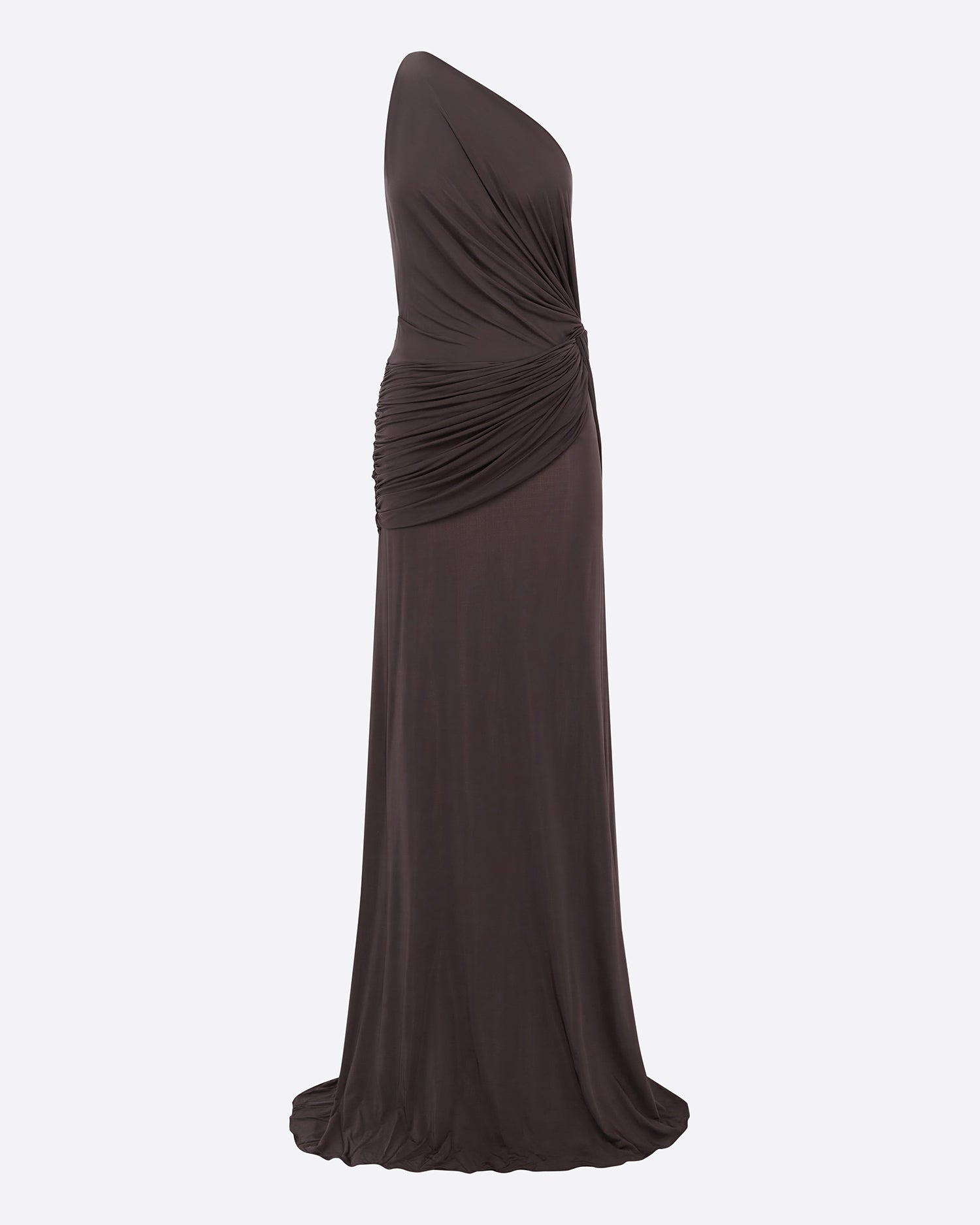 One Shoulder Twist Gown in Jersey