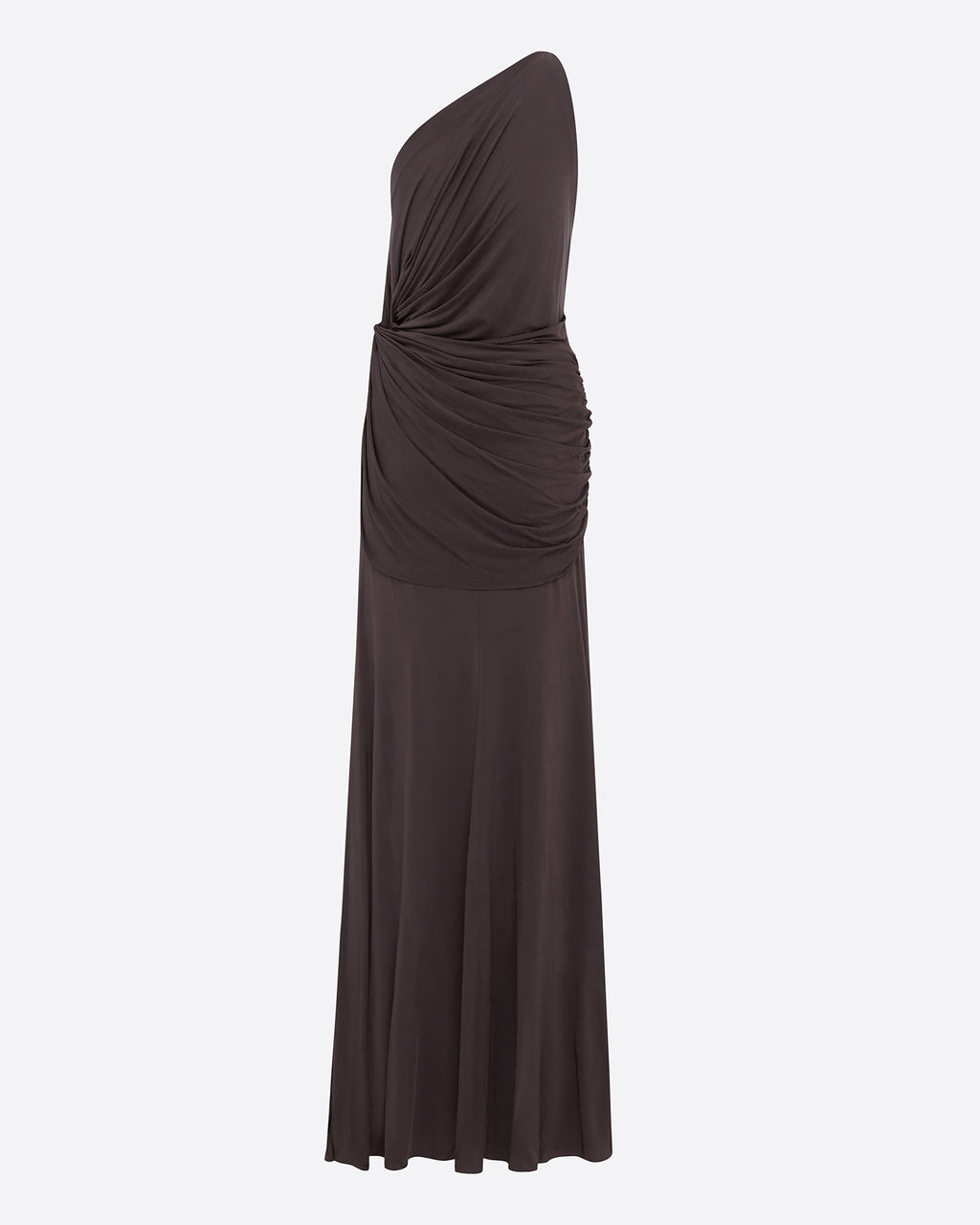 One Shoulder Twist Gown in Jersey