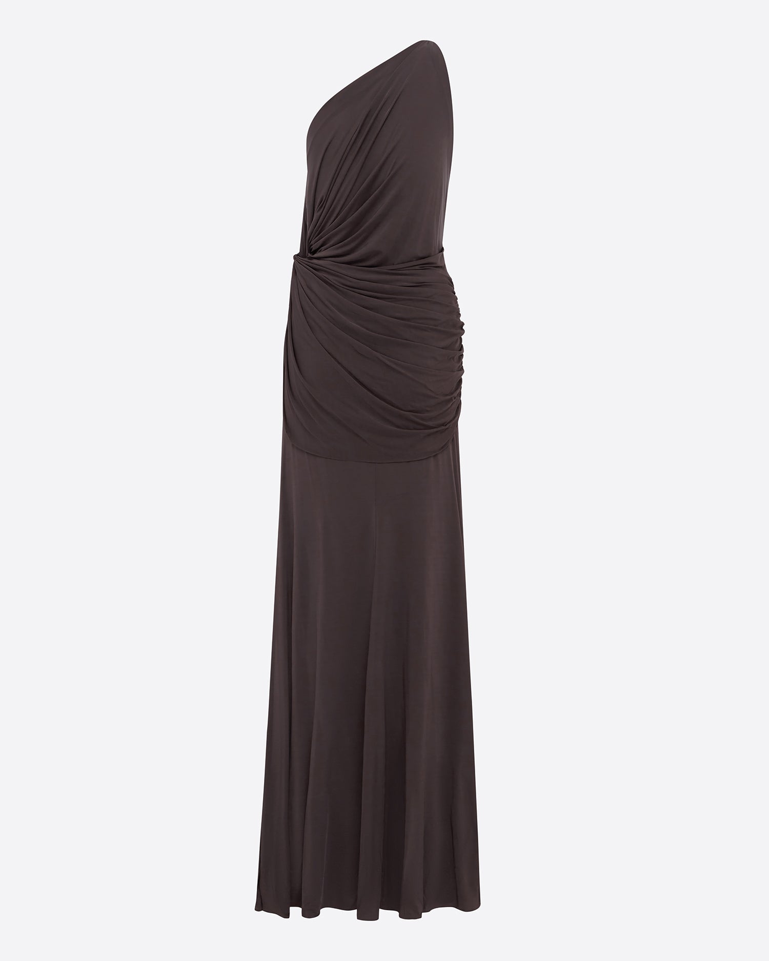 One Shoulder Twist Gown in Jersey