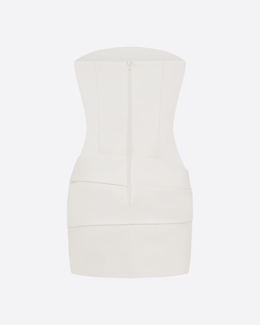Strapless Drape Mini Dress in Leather