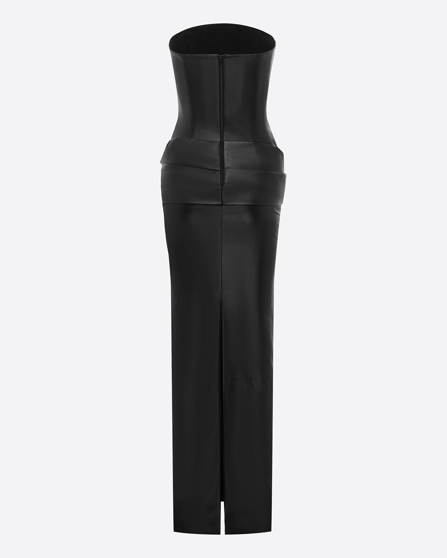 Strapless Drape Column in Leather