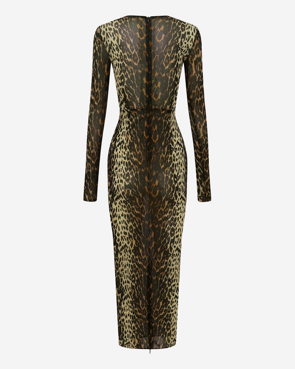 Long Sleeve Dress in Stretch Mesh