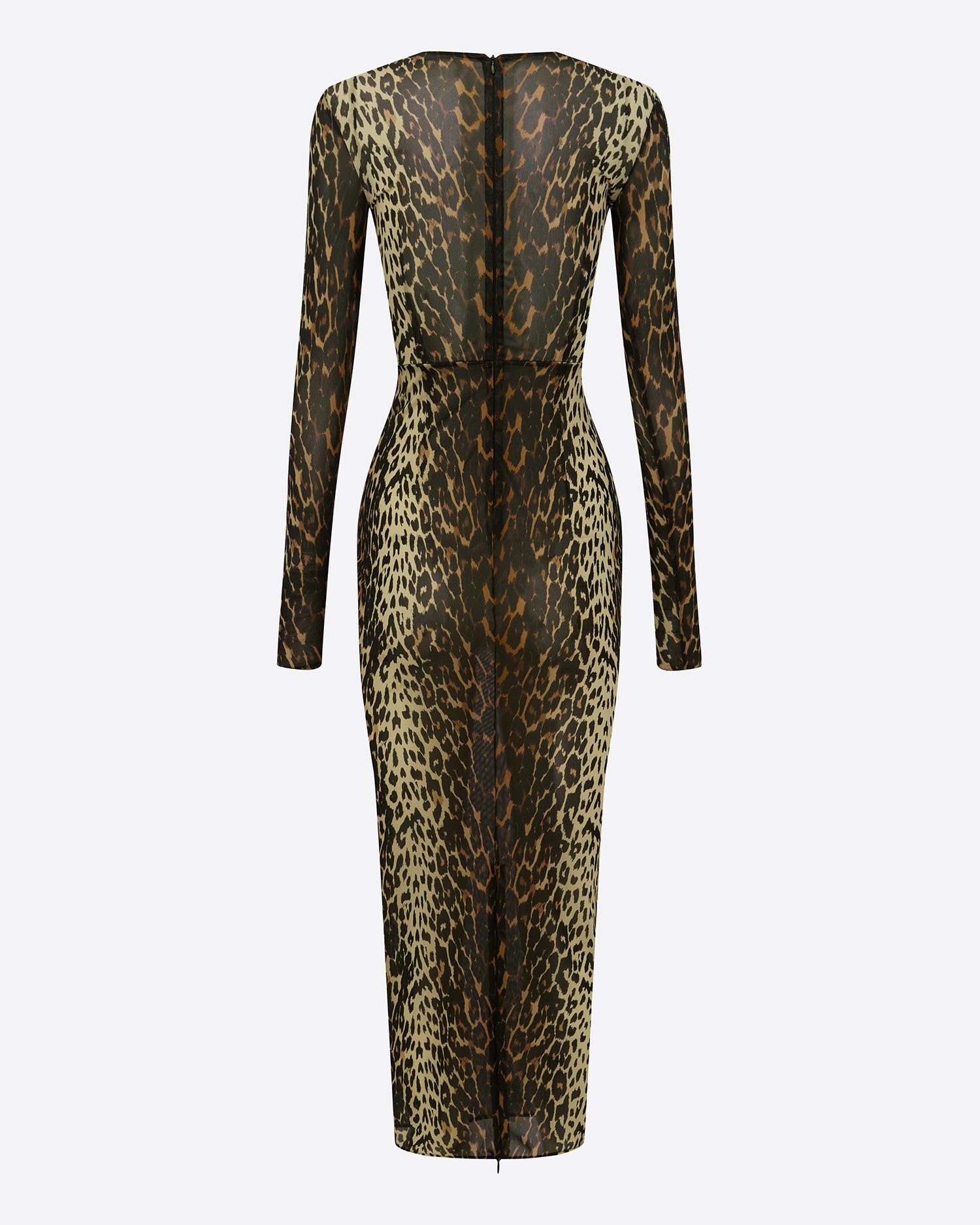 Long Sleeve Dress in Stretch Mesh