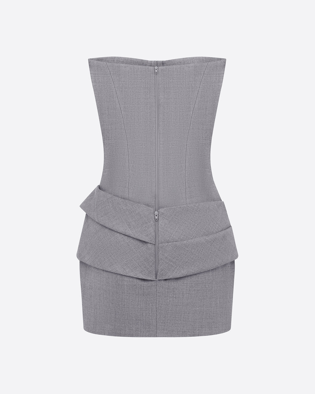 Longline Corset Mini Dress in Wool Suiting
