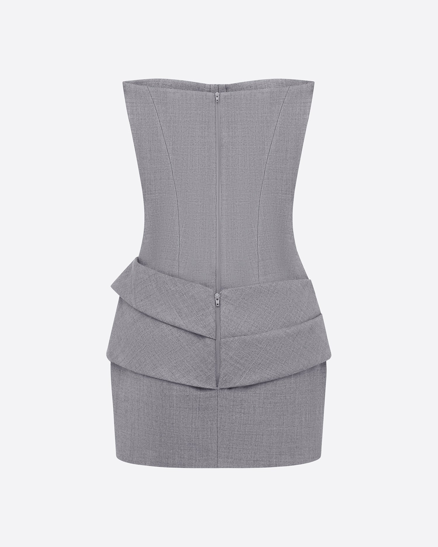 Longline Corset Mini Dress in Wool Suiting