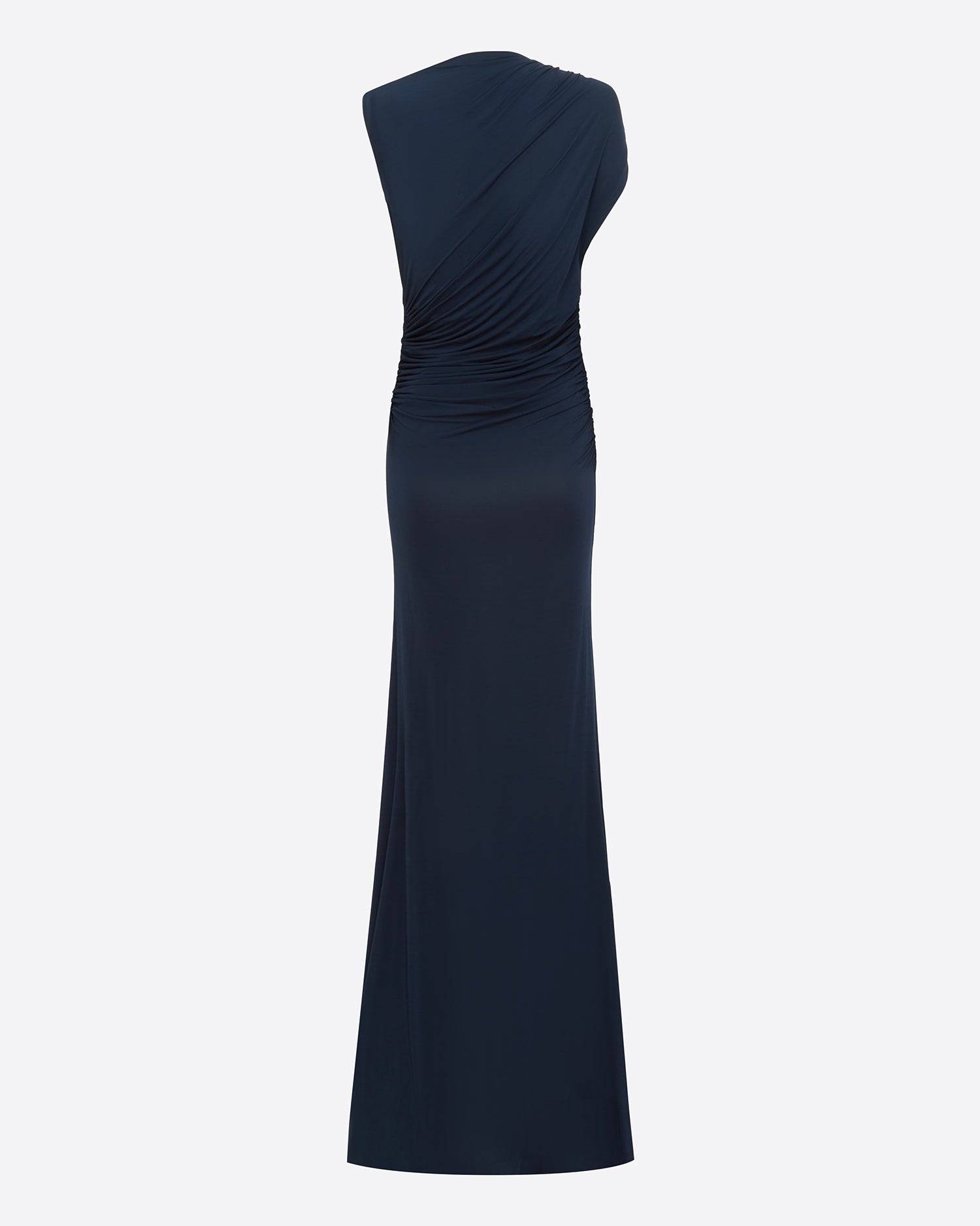 Sleeveless Ruched Gown in Jersey