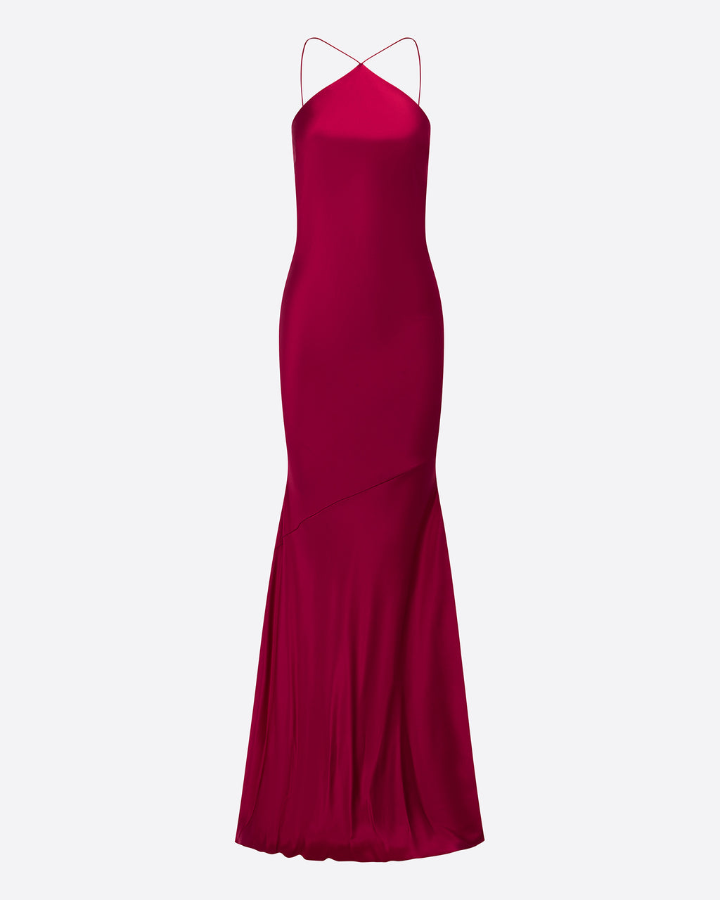 Halter Gown in Silk Satin