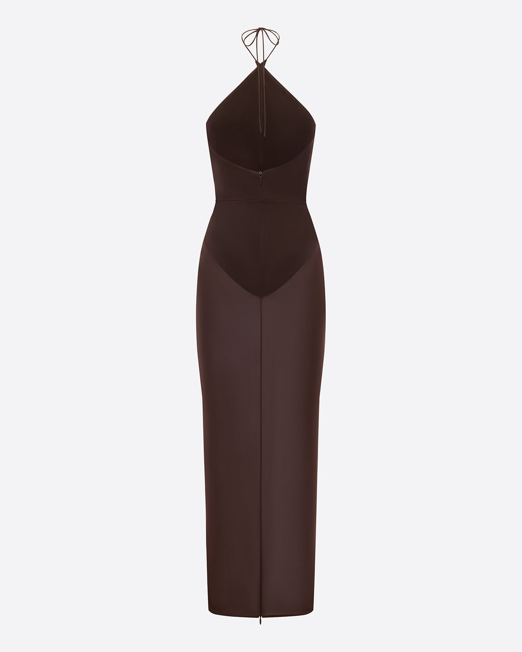 Cross Tie Halter Column in Stretch Mesh
