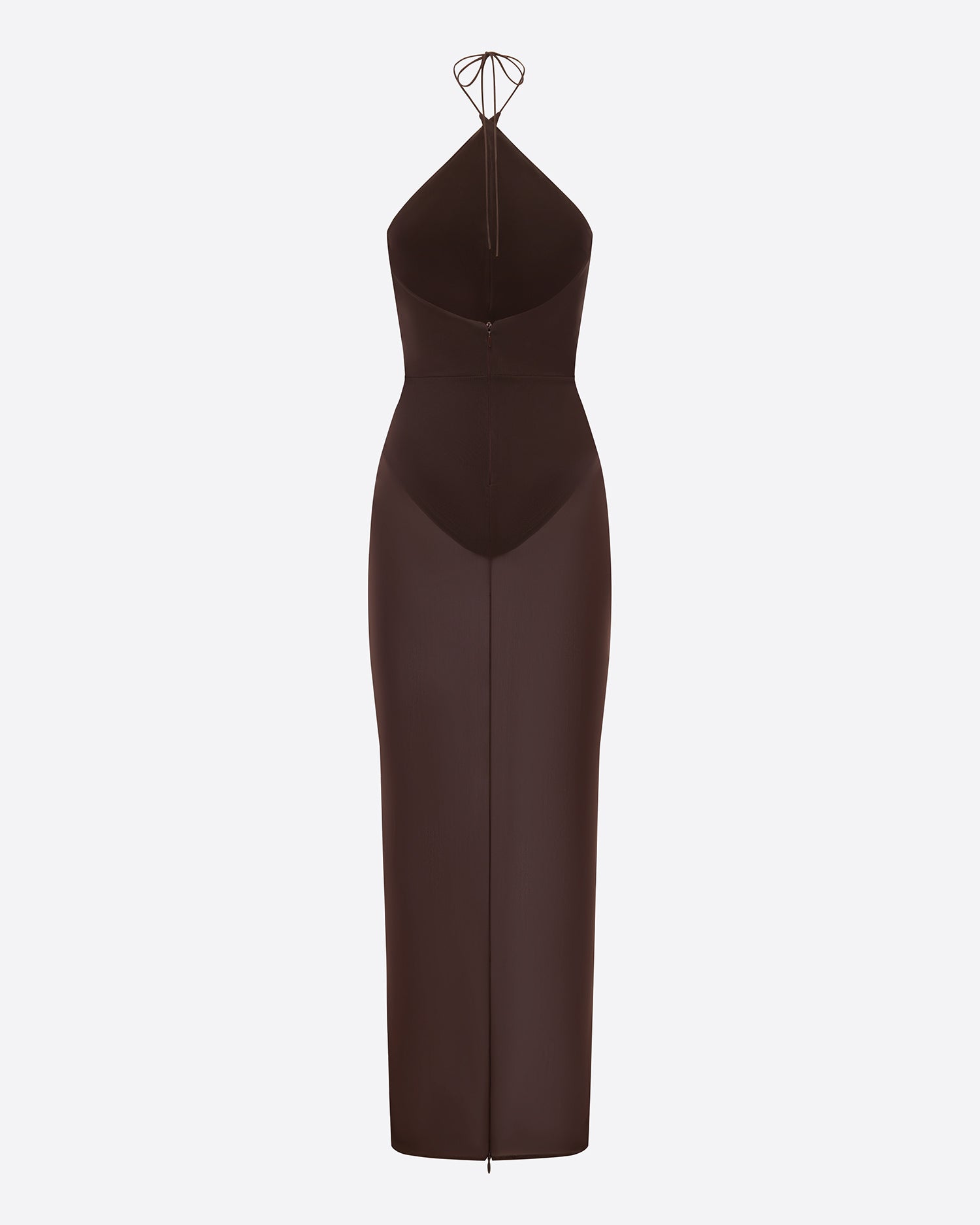 Cross Tie Halter Column in Stretch Mesh