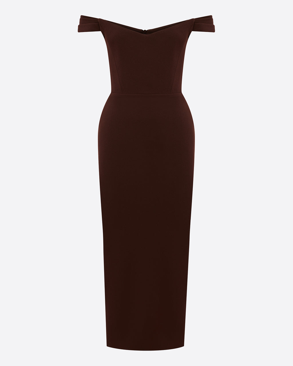 Off Shoulder Dress in Stretch Crepe