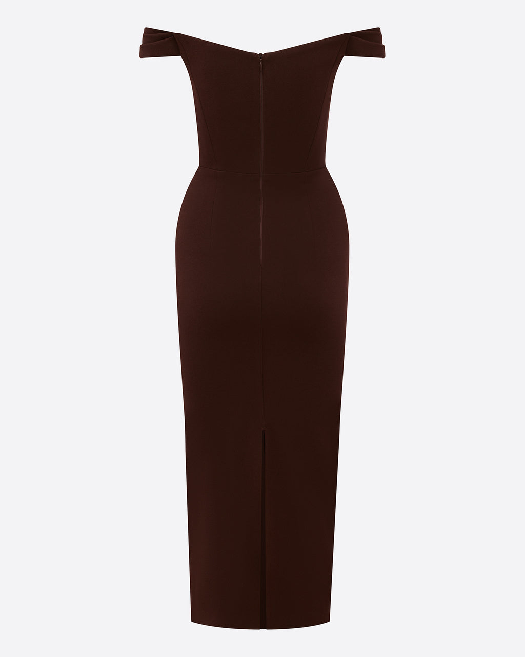 Off Shoulder Dress in Stretch Crepe