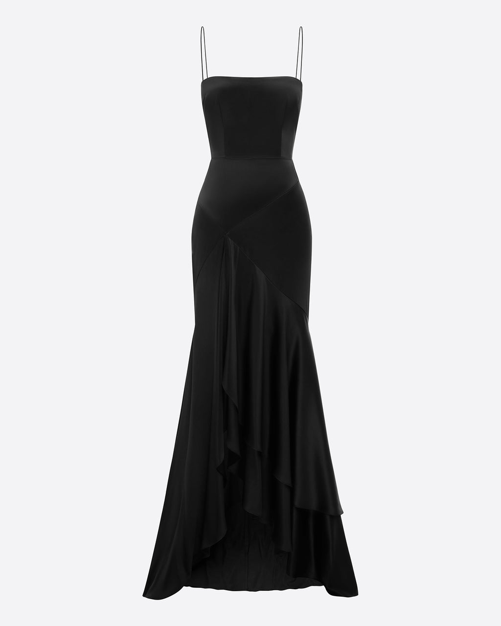 Panelled Gown in Silk Satin