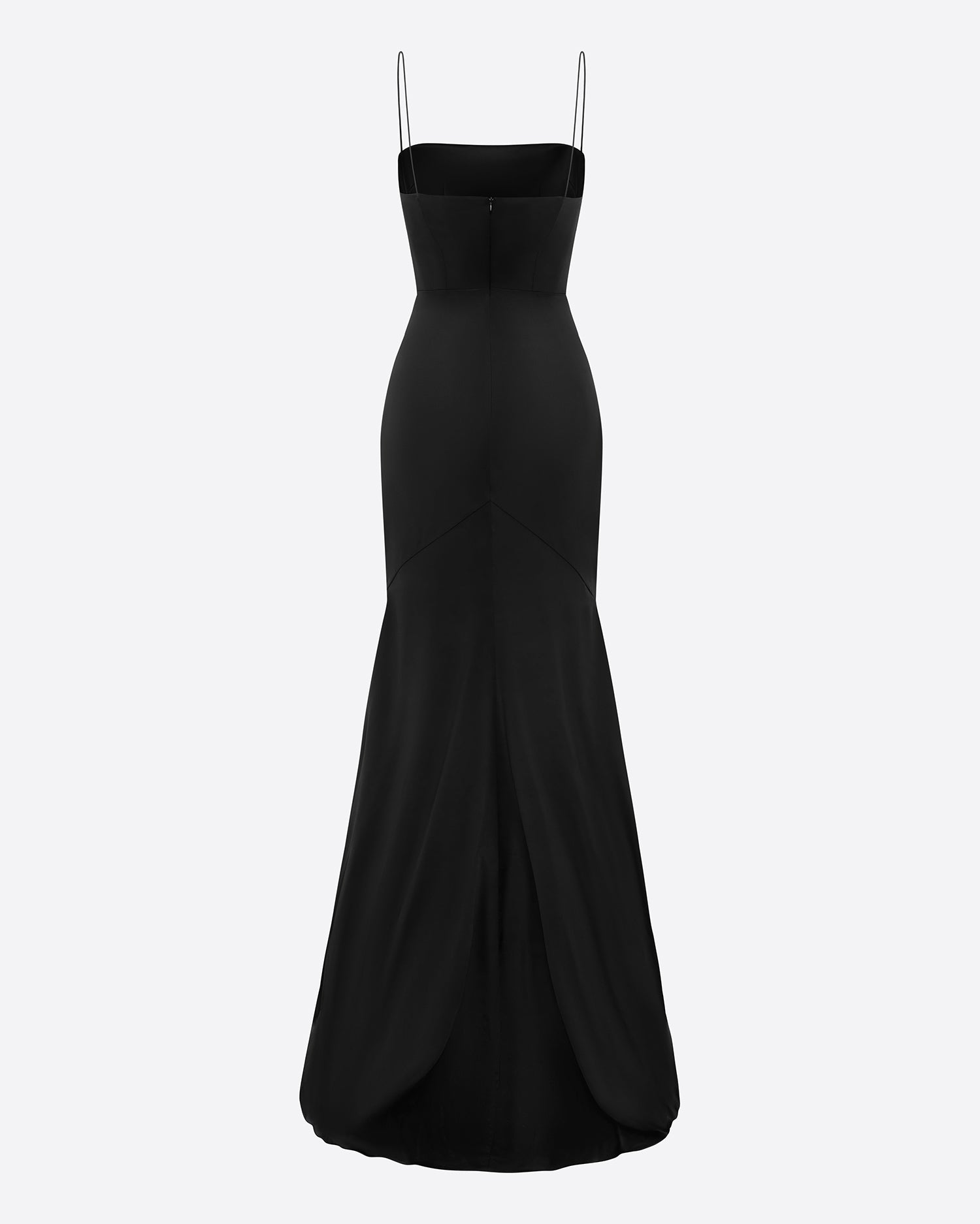 Panelled Gown in Silk Satin