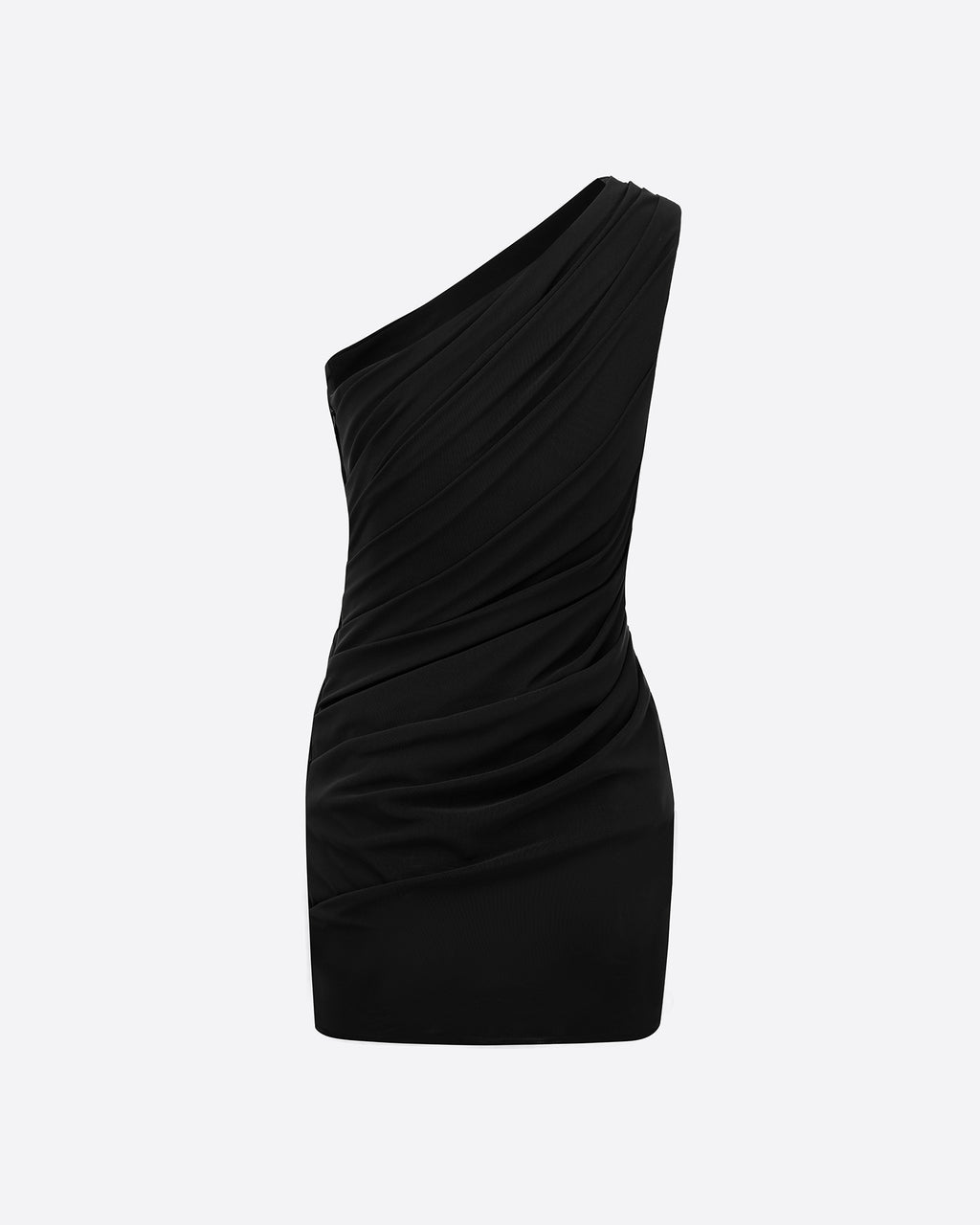 One Shoulder Mini Dress in Stretch Mesh