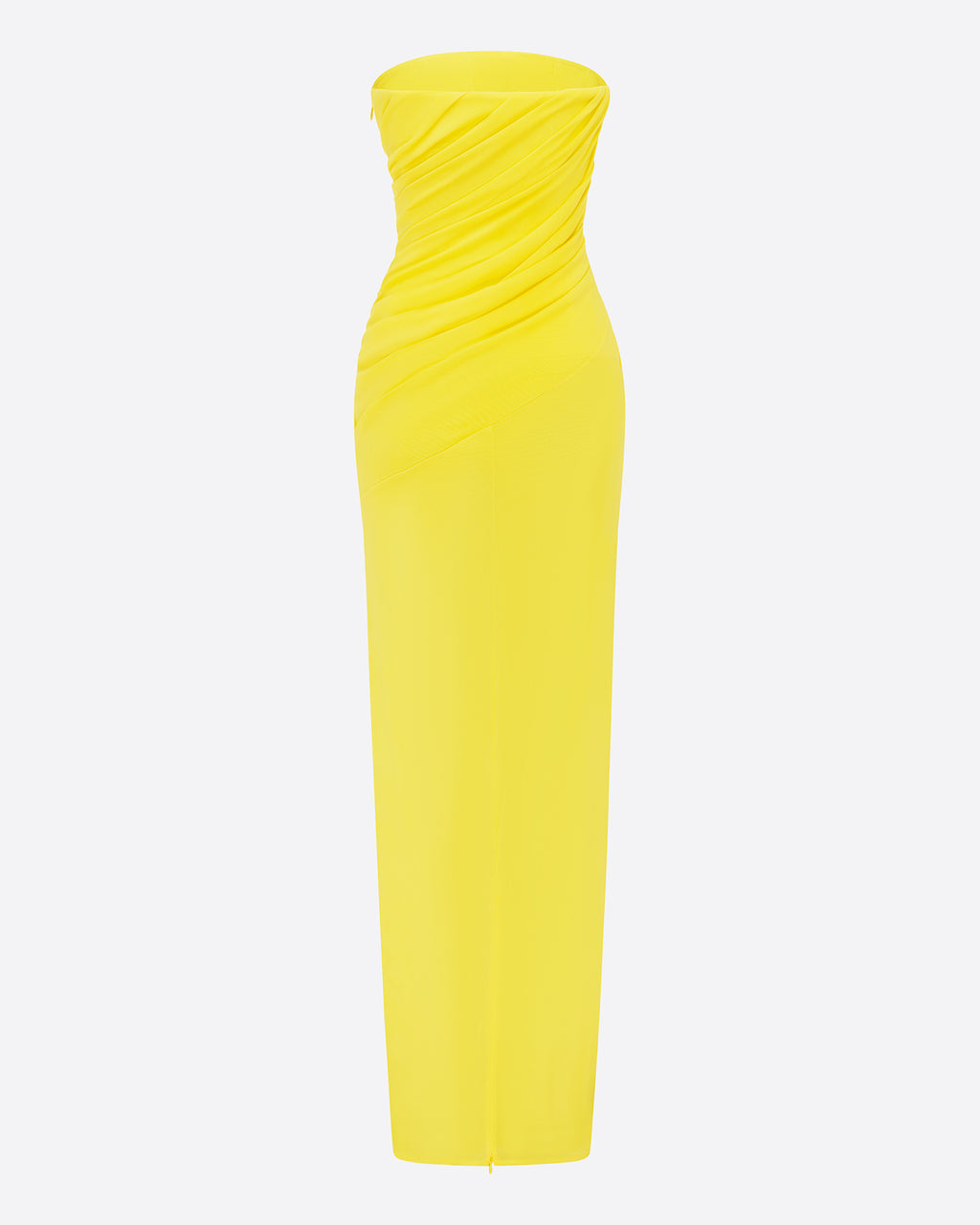 Strapless Tucked Column in Stretch Mesh