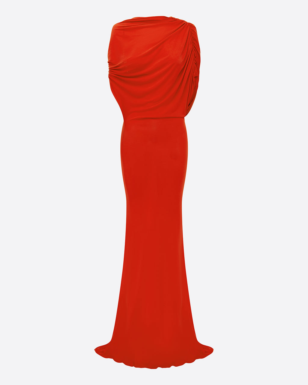 Off Shoulder Cape Gown in Jersey