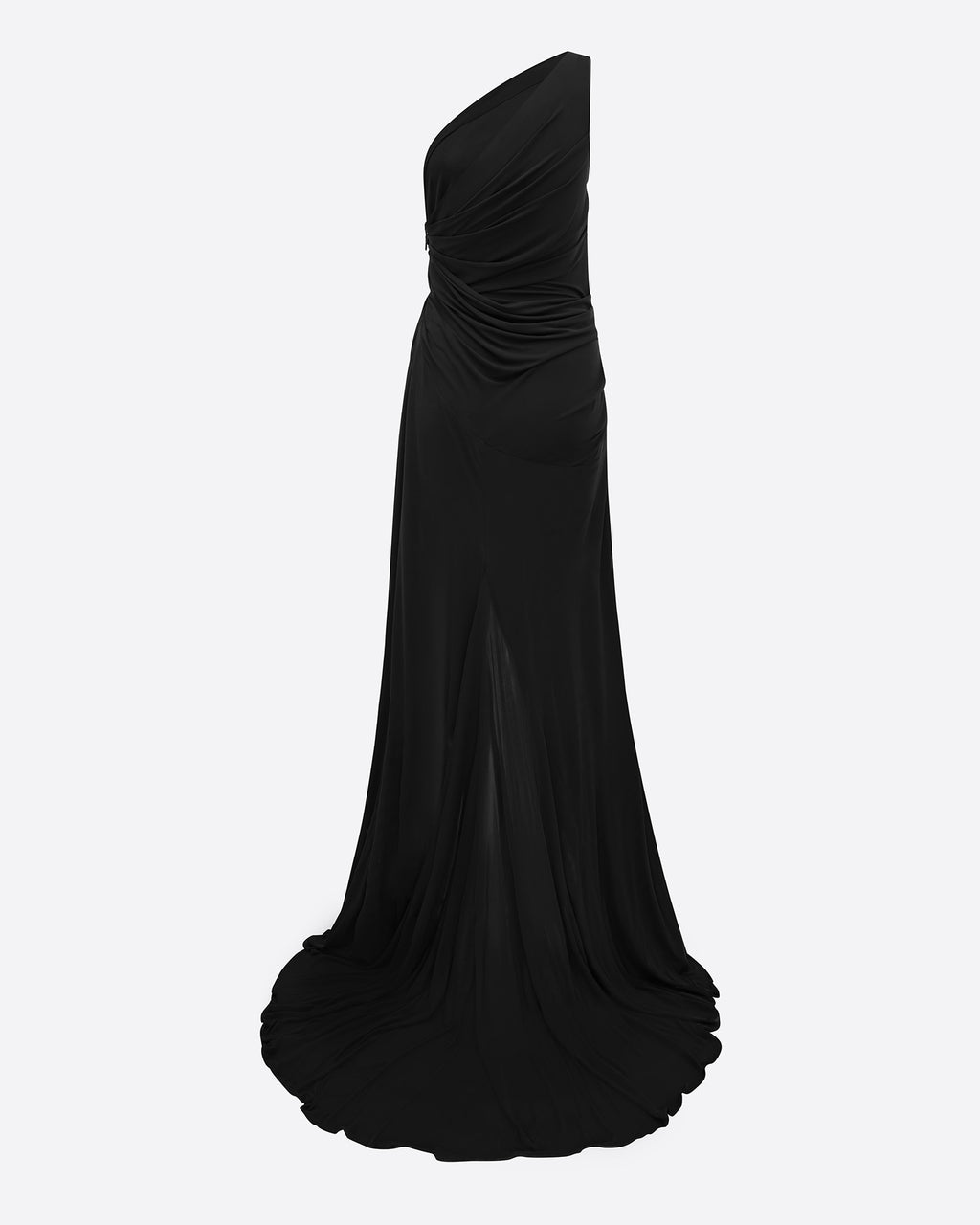 One Shoulder Drape Gown in Jersey