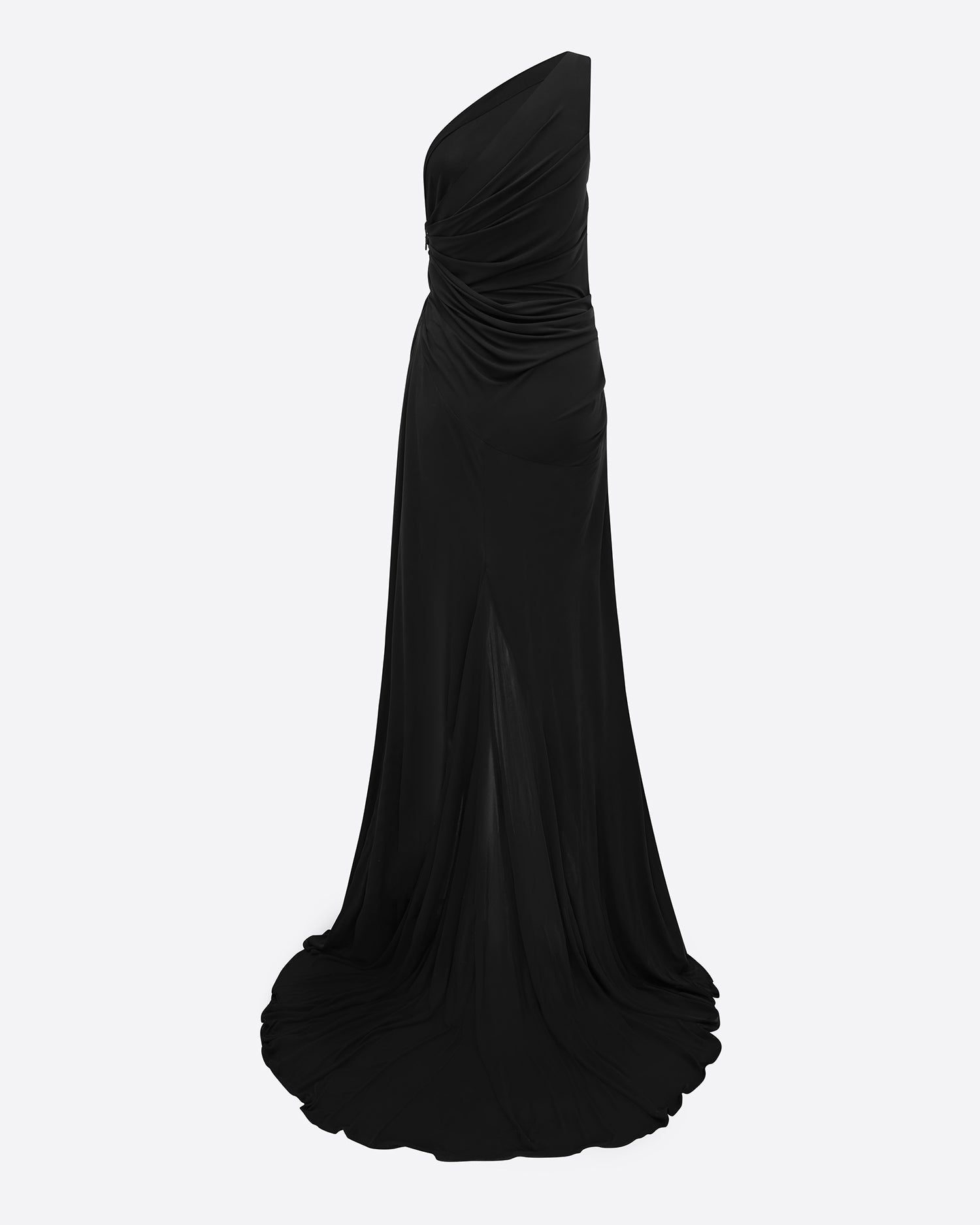 One Shoulder Drape Gown in Jersey