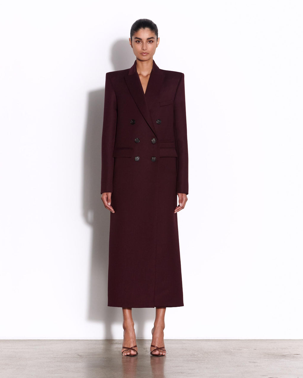 Double Breasted Oversized Coat in Wool Suiting
