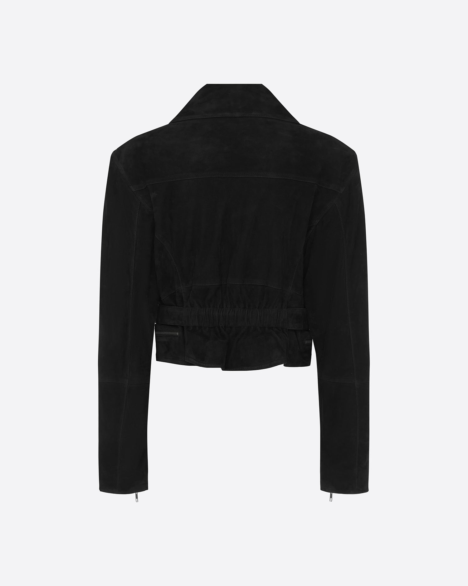 Cropped Biker Jacket in Suede