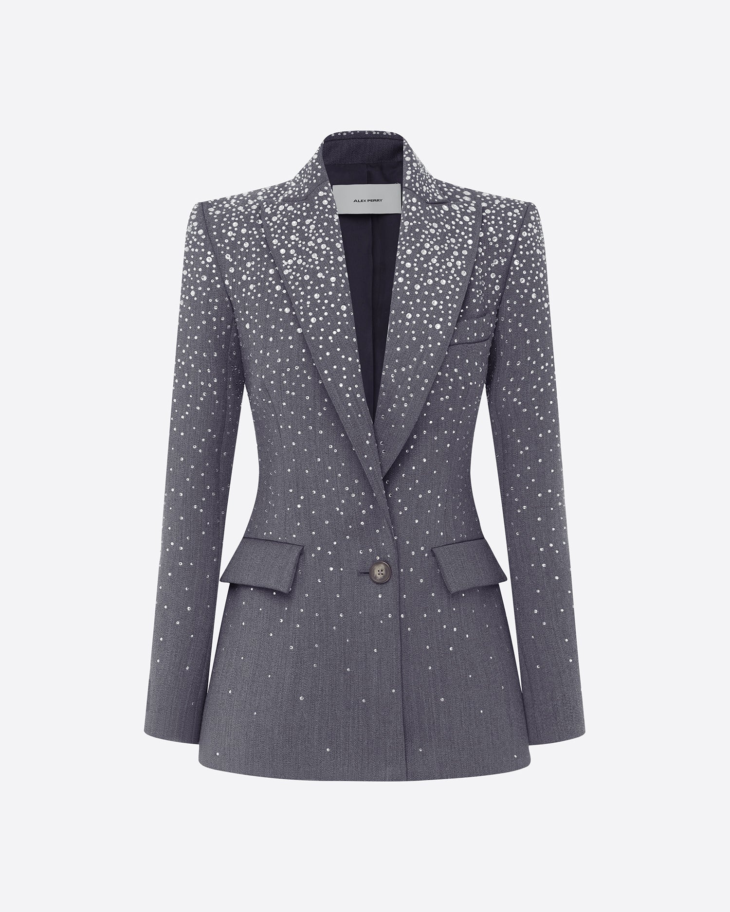 Single Breasted Fitted Blazer in Crystal Suiting