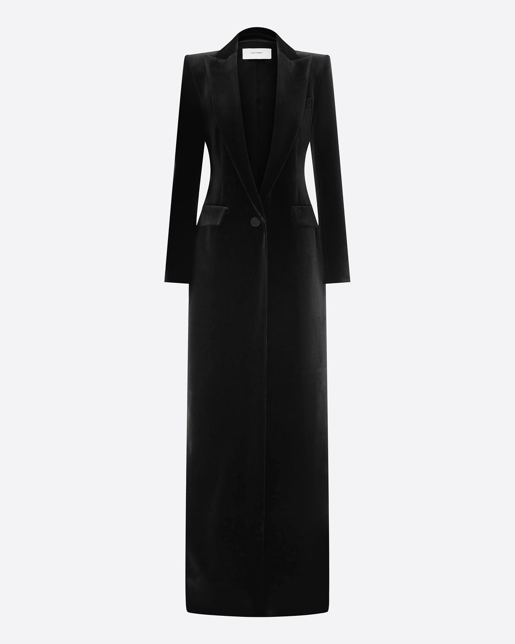 Single Breasted Fitted Coat in Velvet