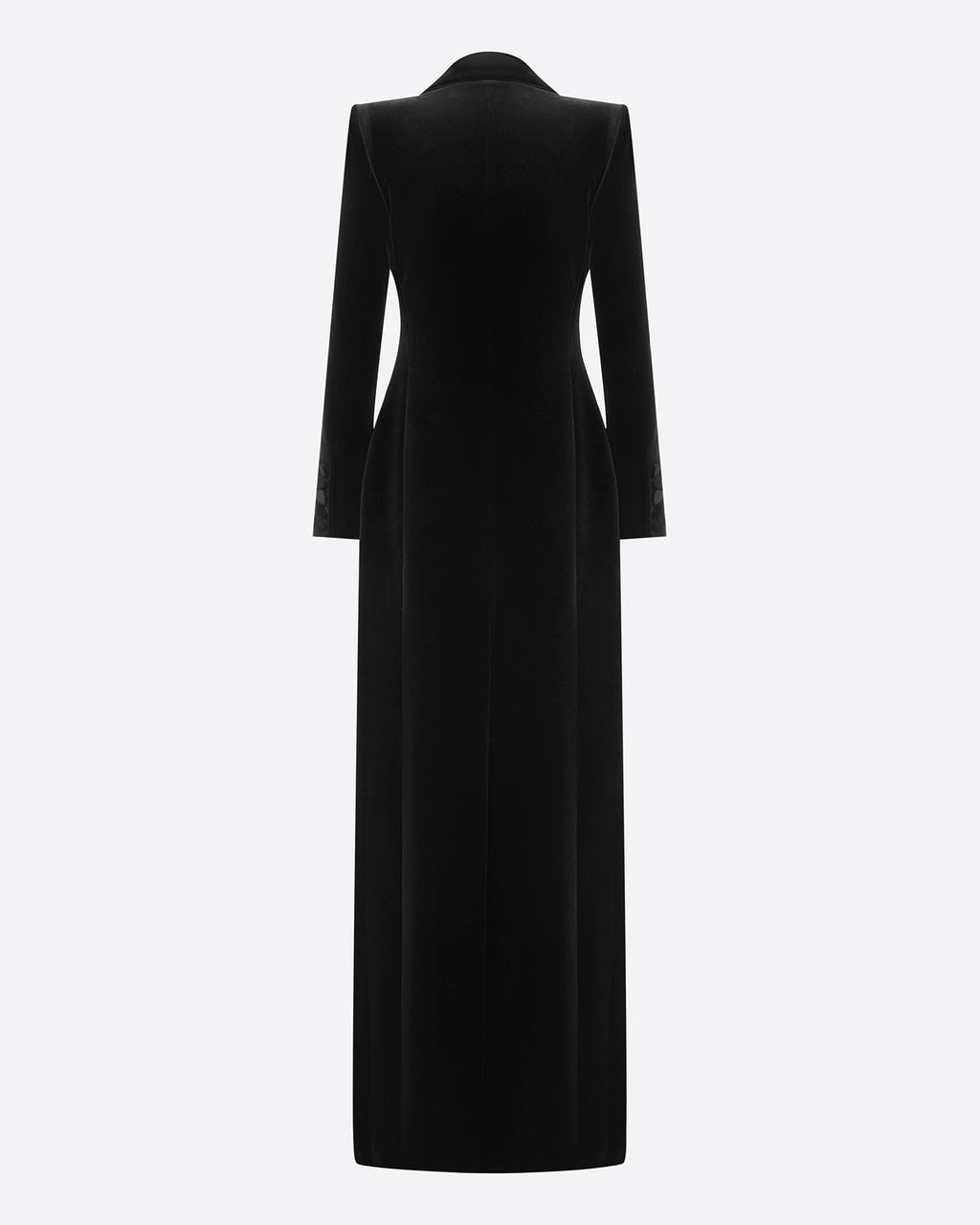 Single Breasted Fitted Coat in Velvet
