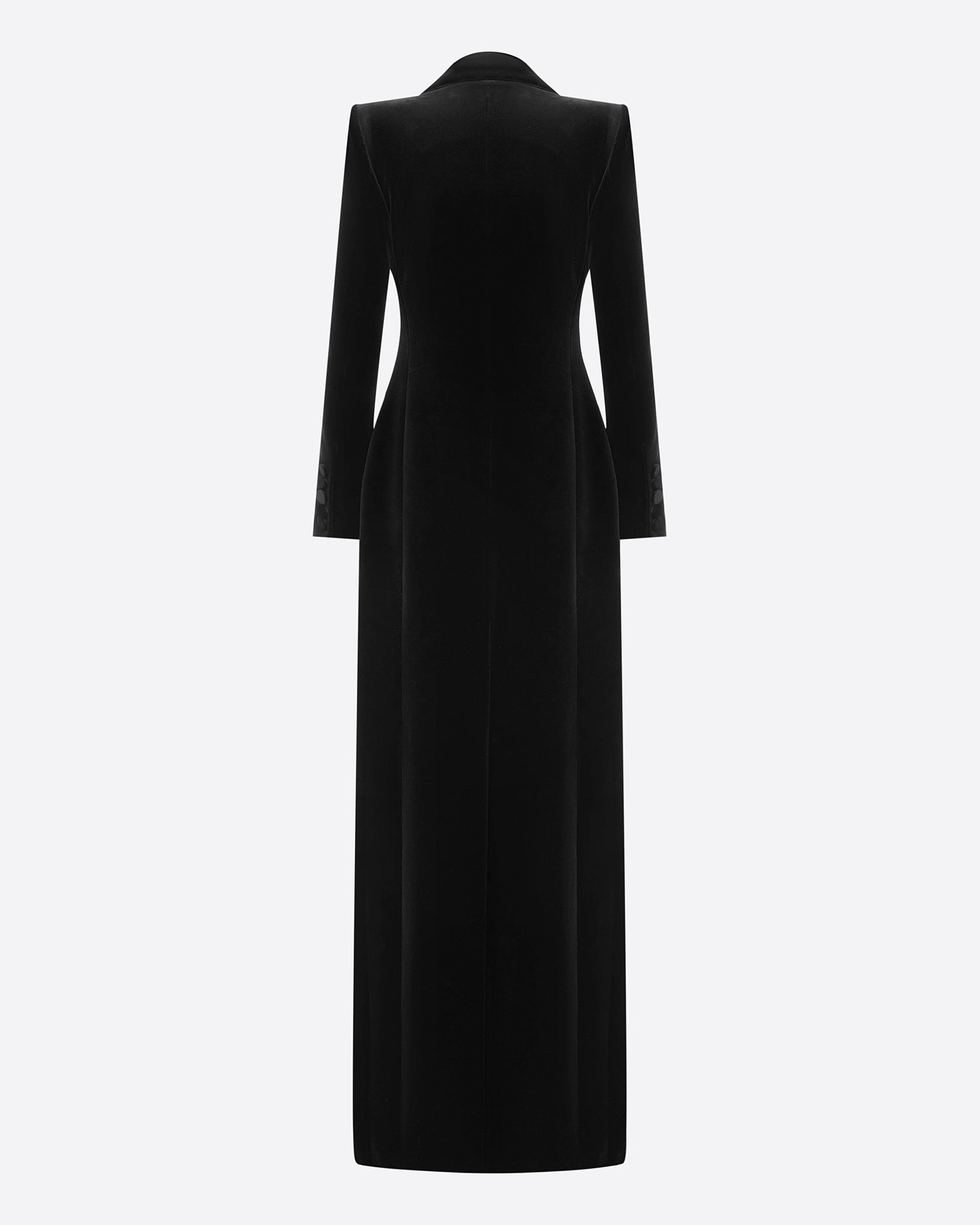 Single Breasted Fitted Coat in Velvet