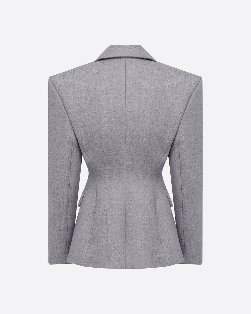 Single Breasted Contour Blazer in Wool Suiting