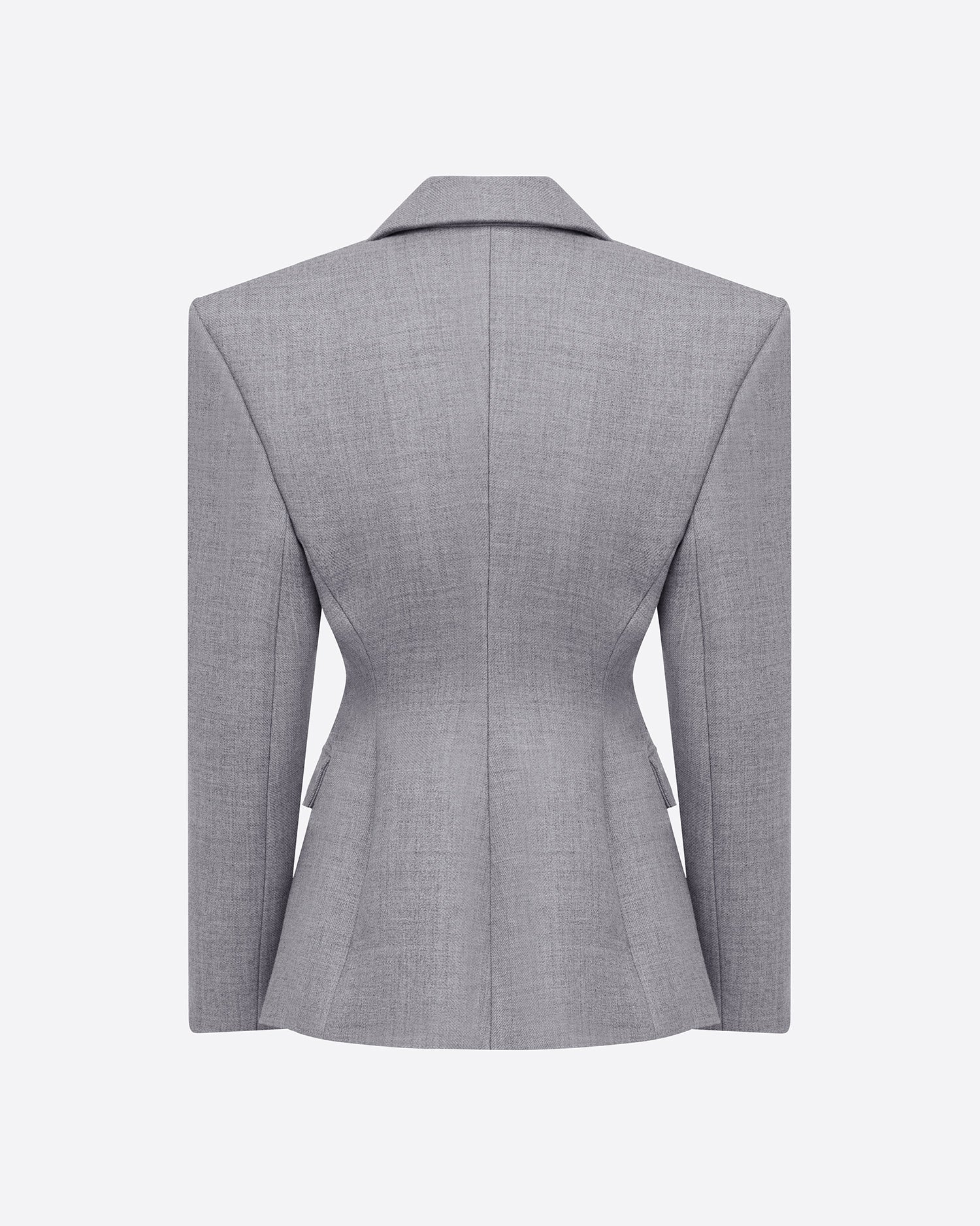 Single Breasted Contour Blazer in Wool Suiting