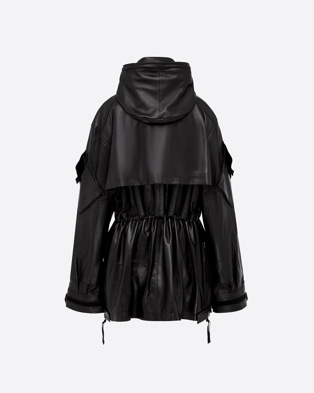 Oversize Parka Jacket in Leather