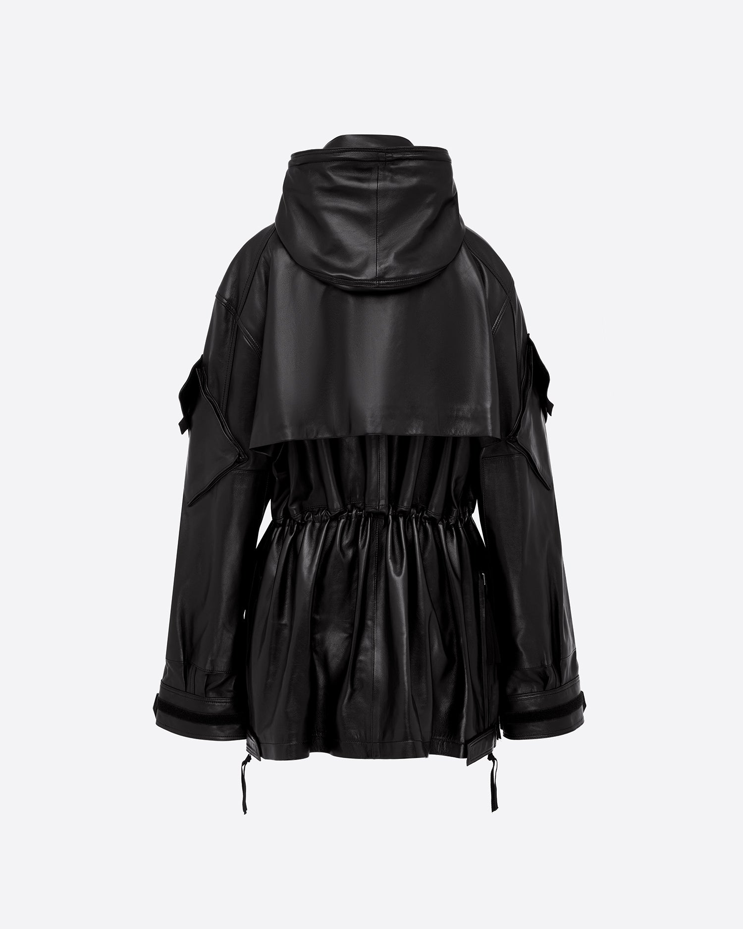 Oversize Parka Jacket in Leather