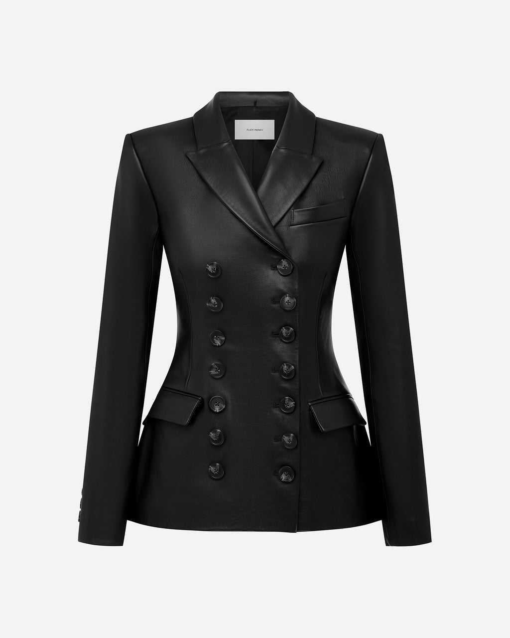 Double Breasted Contour Blazer in Leather