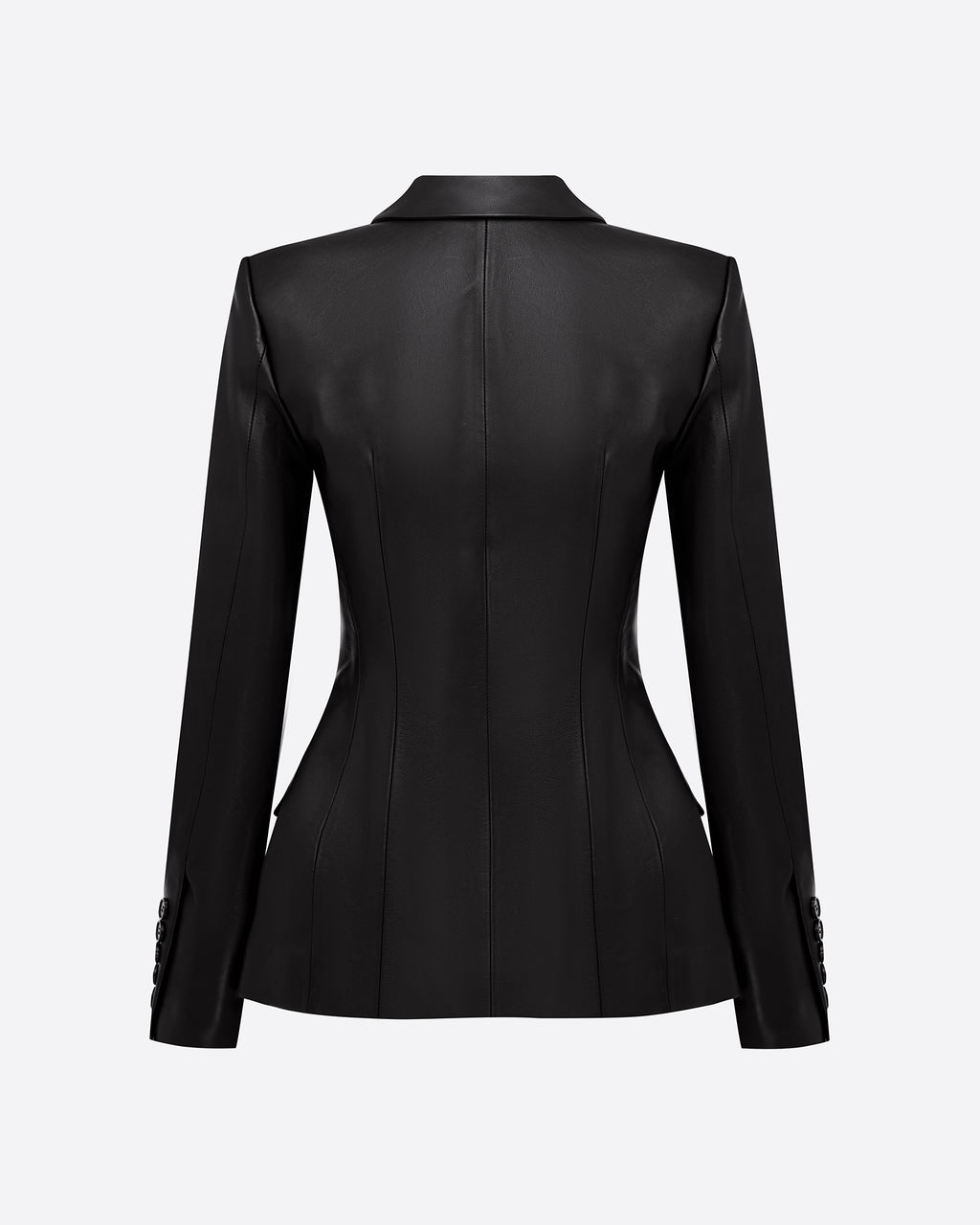 Double Breasted Contour Blazer in Leather