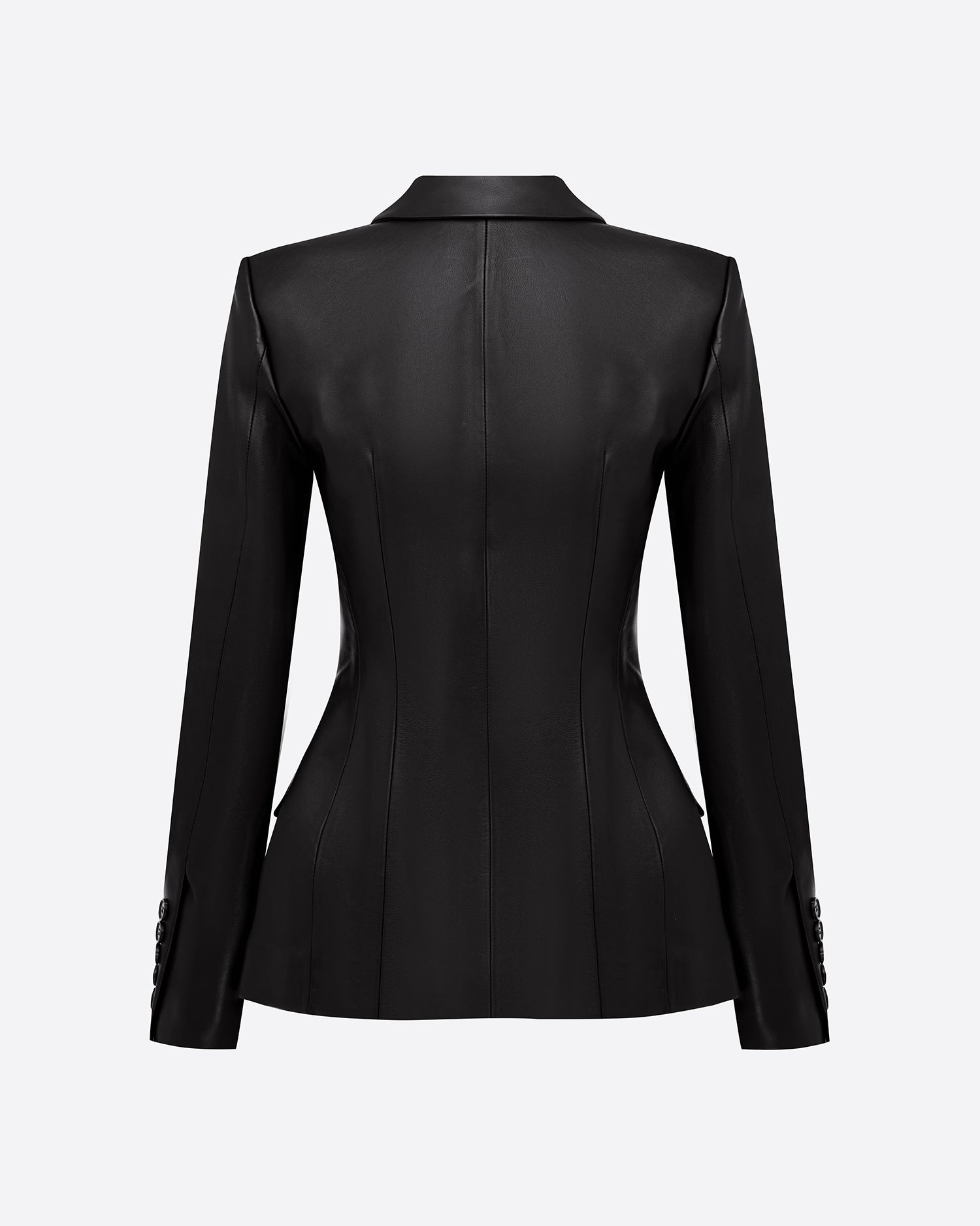 Double Breasted Contour Blazer in Leather