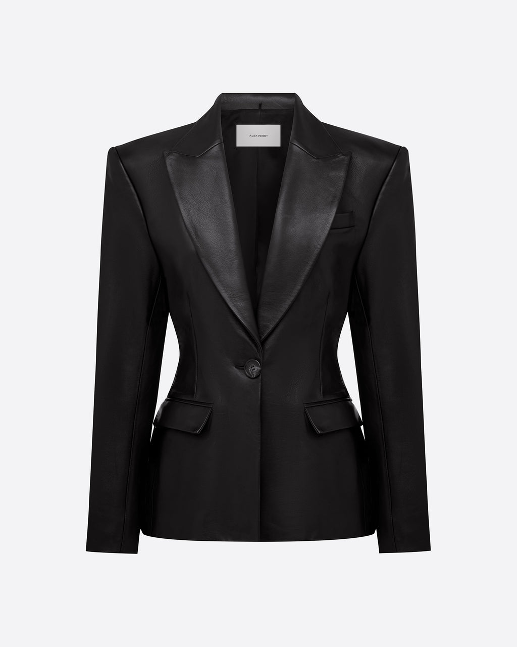 Single Breasted Contour Blazer in Leather