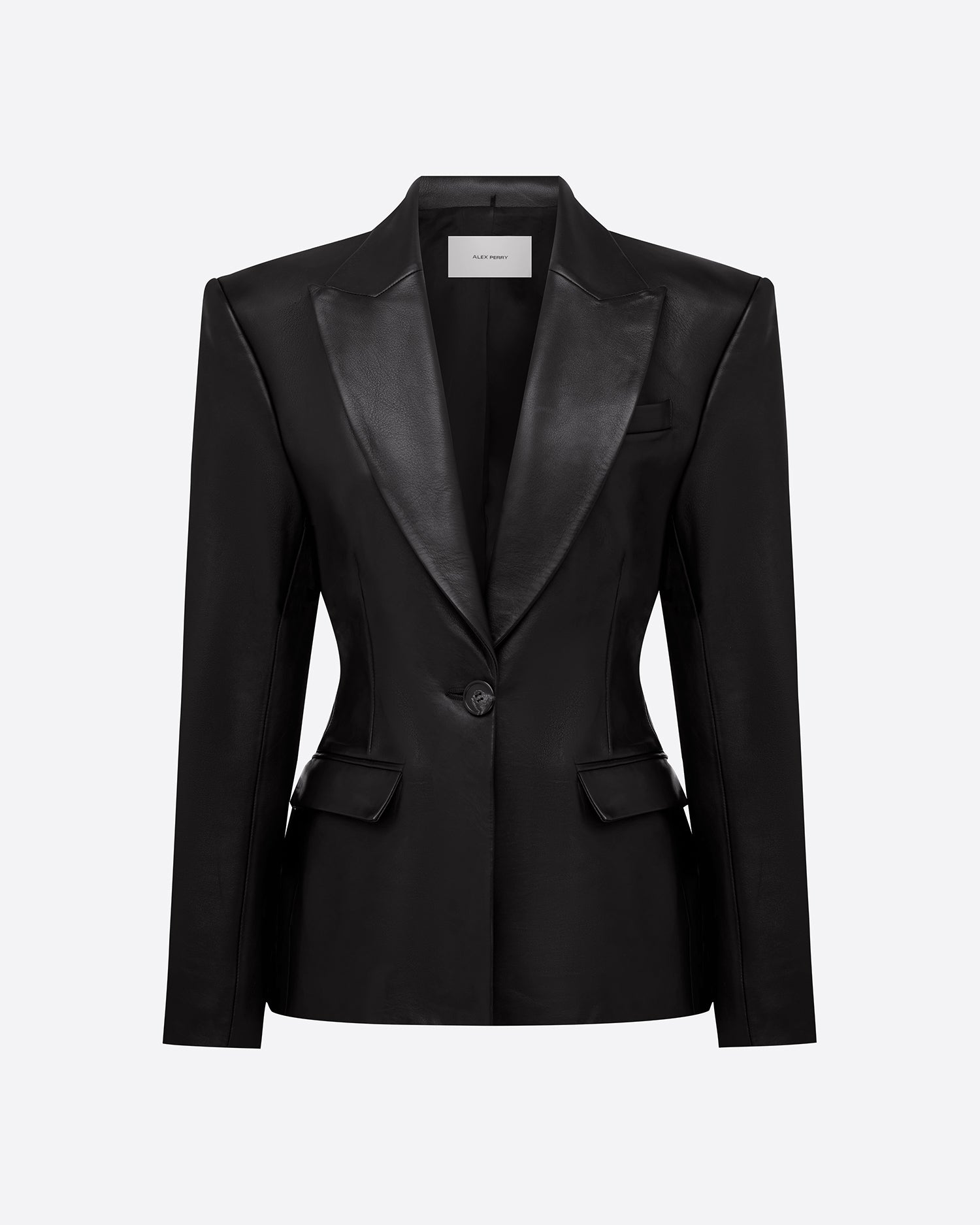 Single Breasted Contour Blazer in Leather