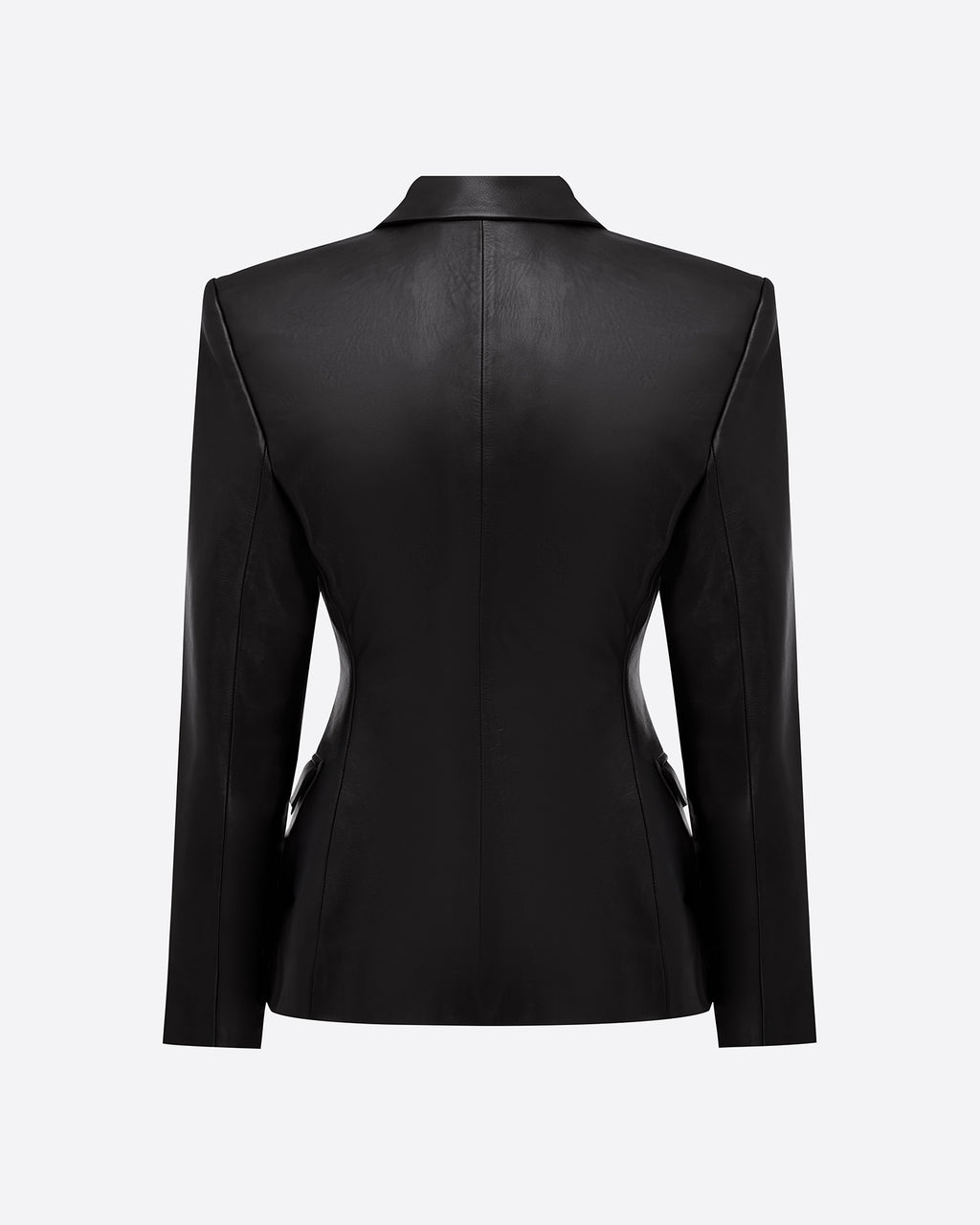 Single Breasted Contour Blazer in Leather