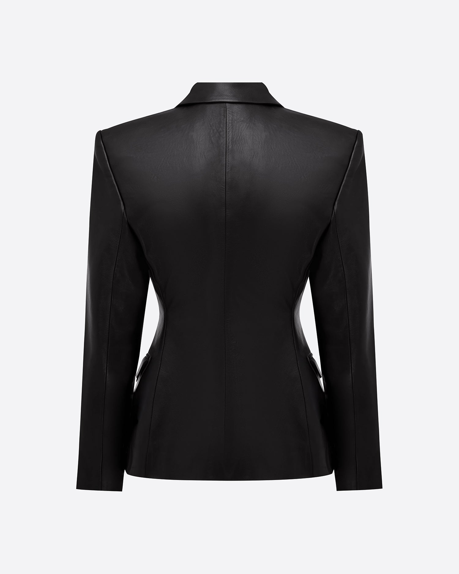 Single Breasted Contour Blazer in Leather