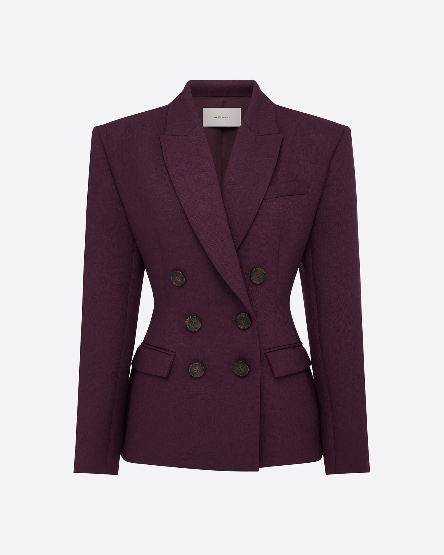 Double Breasted Contour Blazer in Wool Suiting