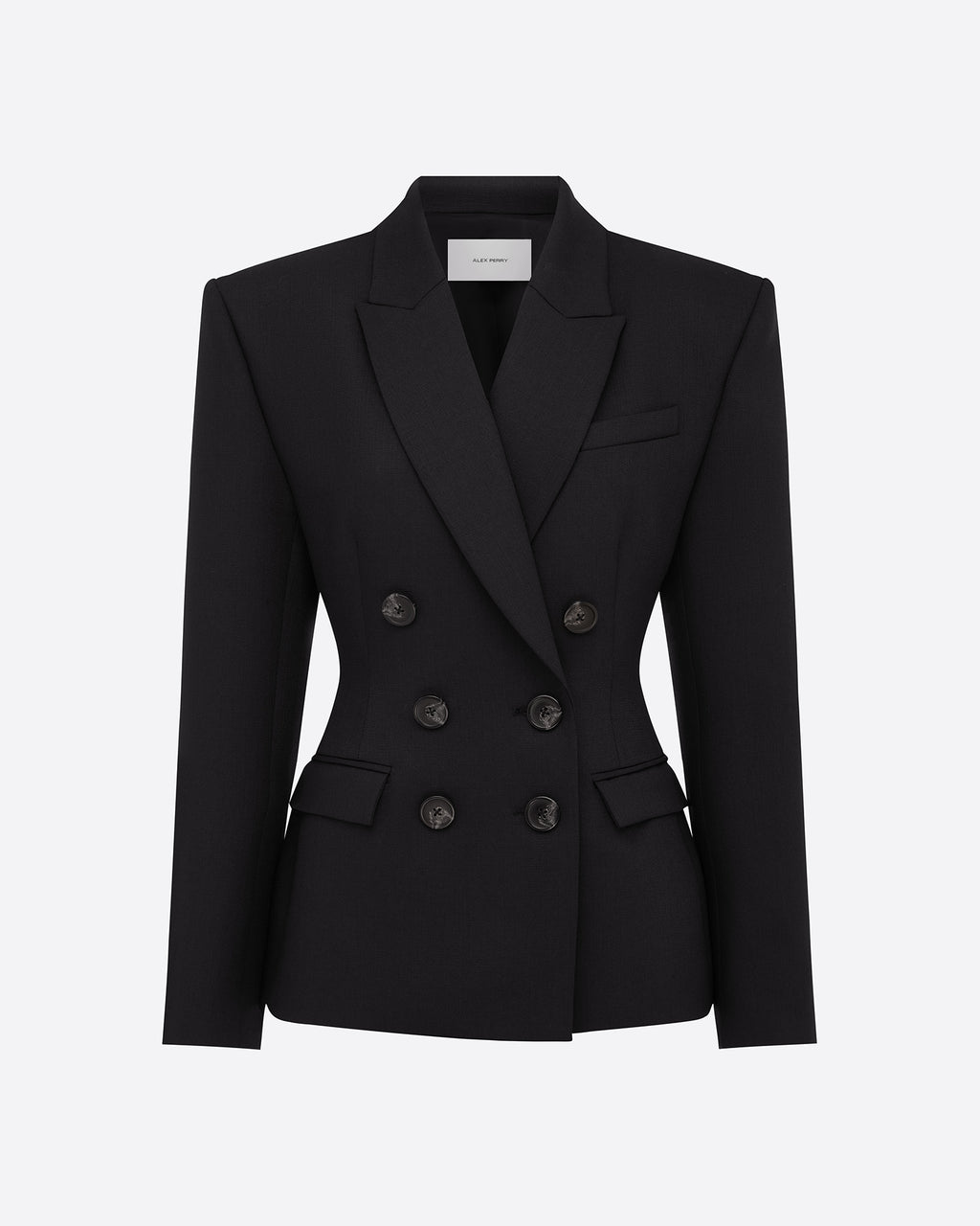 Double Breasted Contour Blazer in Wool Suiting