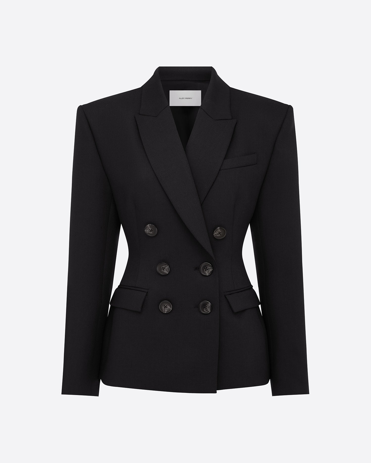 Double Breasted Contour Blazer in Wool Suiting
