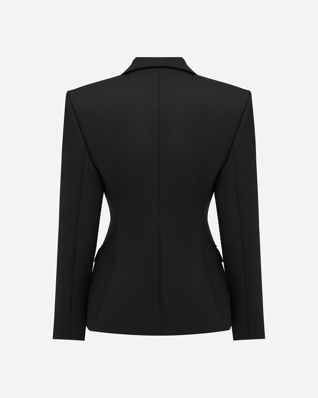 Double Breasted Contour Blazer in Wool Suiting