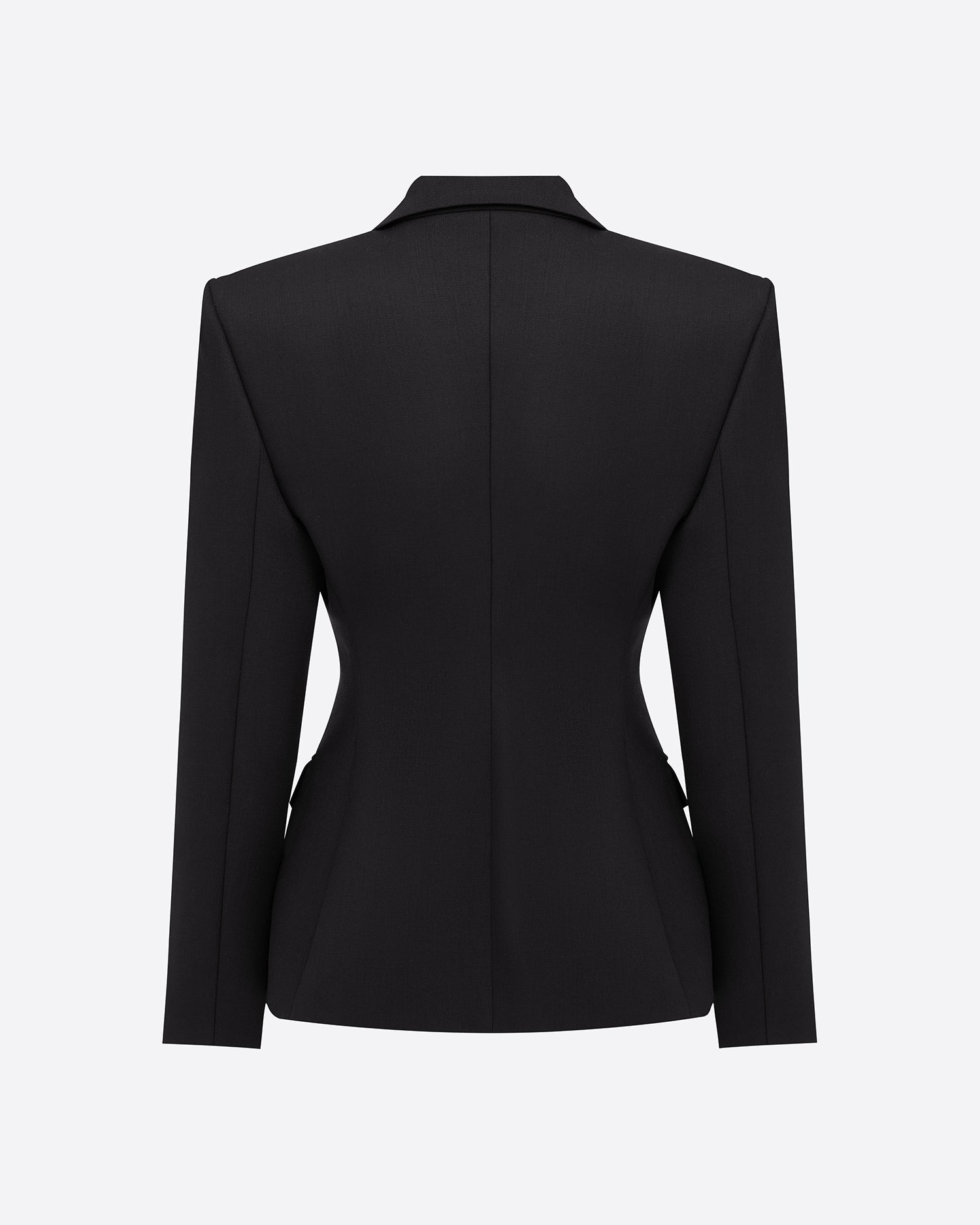 Double Breasted Contour Blazer in Wool Suiting