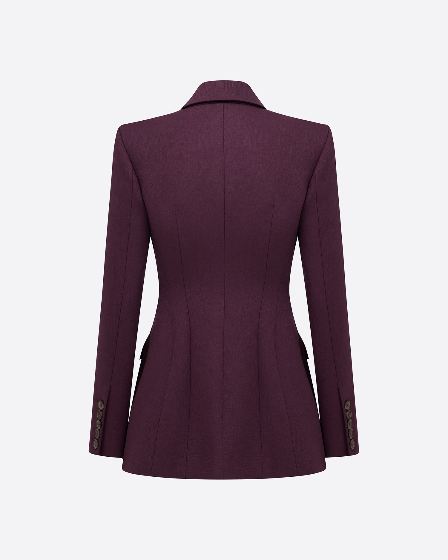 Single Breasted Contour Blazer in Wool Suiting