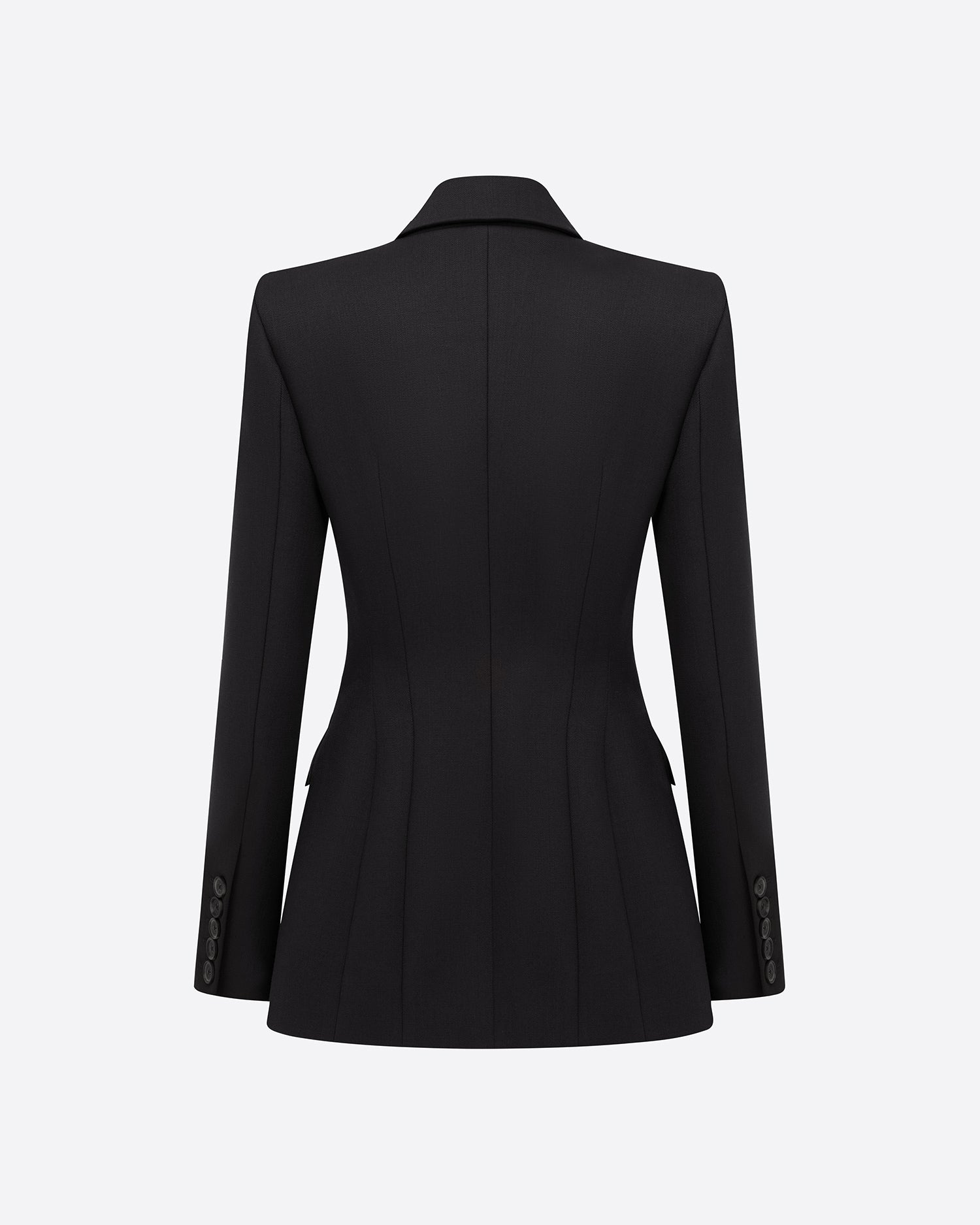 Single Breasted Contour Blazer in Wool Suiting