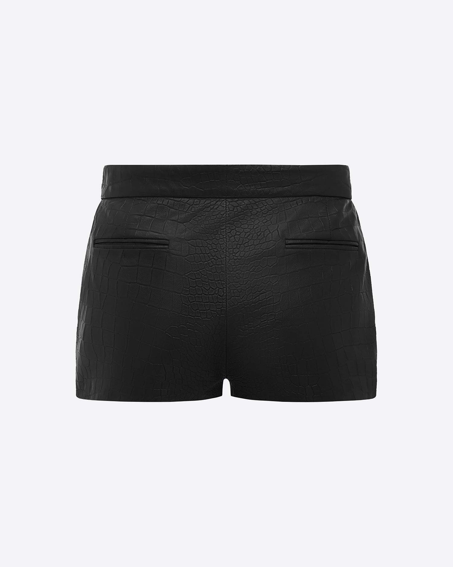 Low Rise Short in Embossed Leather