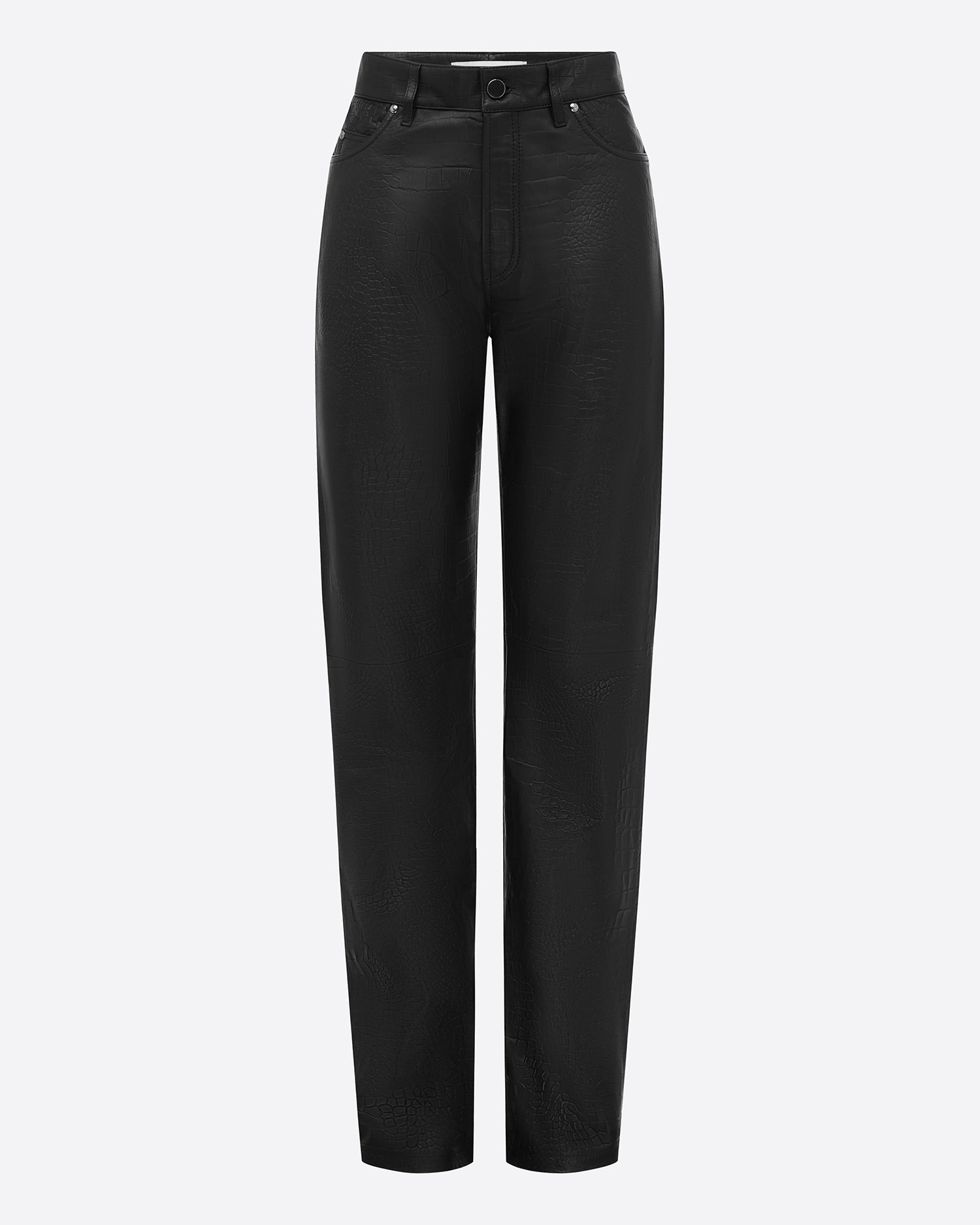 Straight Cut Jean in Embossed Leather