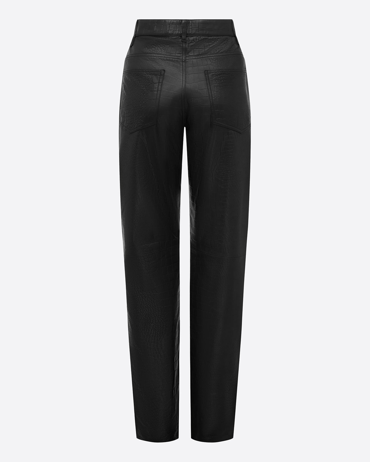 Straight Cut Jean in Embossed Leather