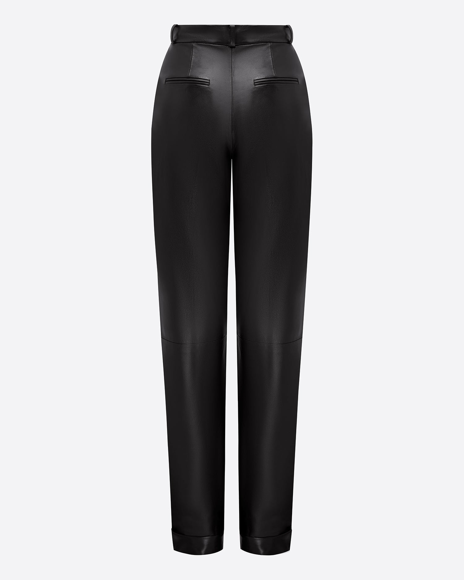 Cuffed Trouser in Leather